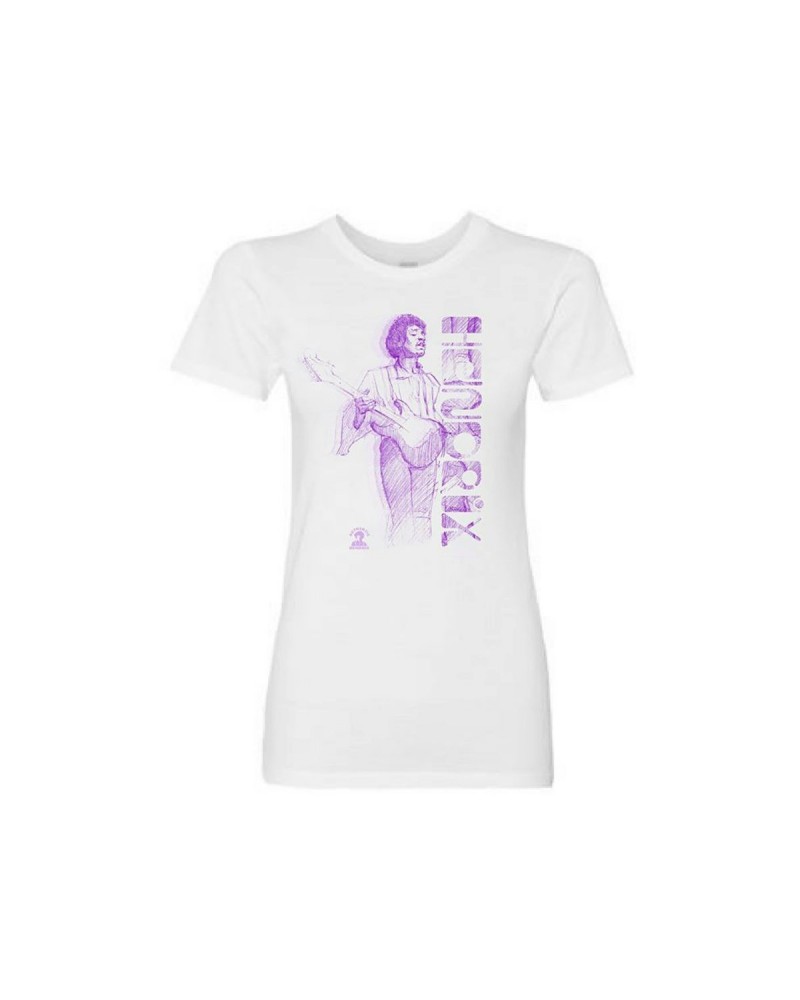 Jimi Hendrix Women's Purple Axe T-Shirt $12.00 Shirts