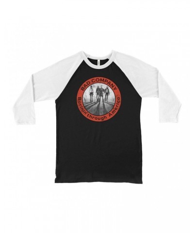 Bad Company 3/4 Sleeve Baseball Tee | Burnin Through America Design Shirt $11.38 Shirts