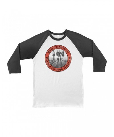 Bad Company 3/4 Sleeve Baseball Tee | Burnin Through America Design Shirt $11.38 Shirts