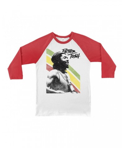 Peter Tosh 3/4 Sleeve Baseball Tee | Traditional Rasta Stripes Shirt $13.48 Shirts