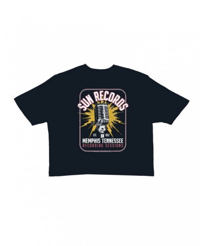 Sun Records Ladies' Crop Tee | Memphis Tennessee Recording Sessions Crop T-shirt $12.13 Shirts