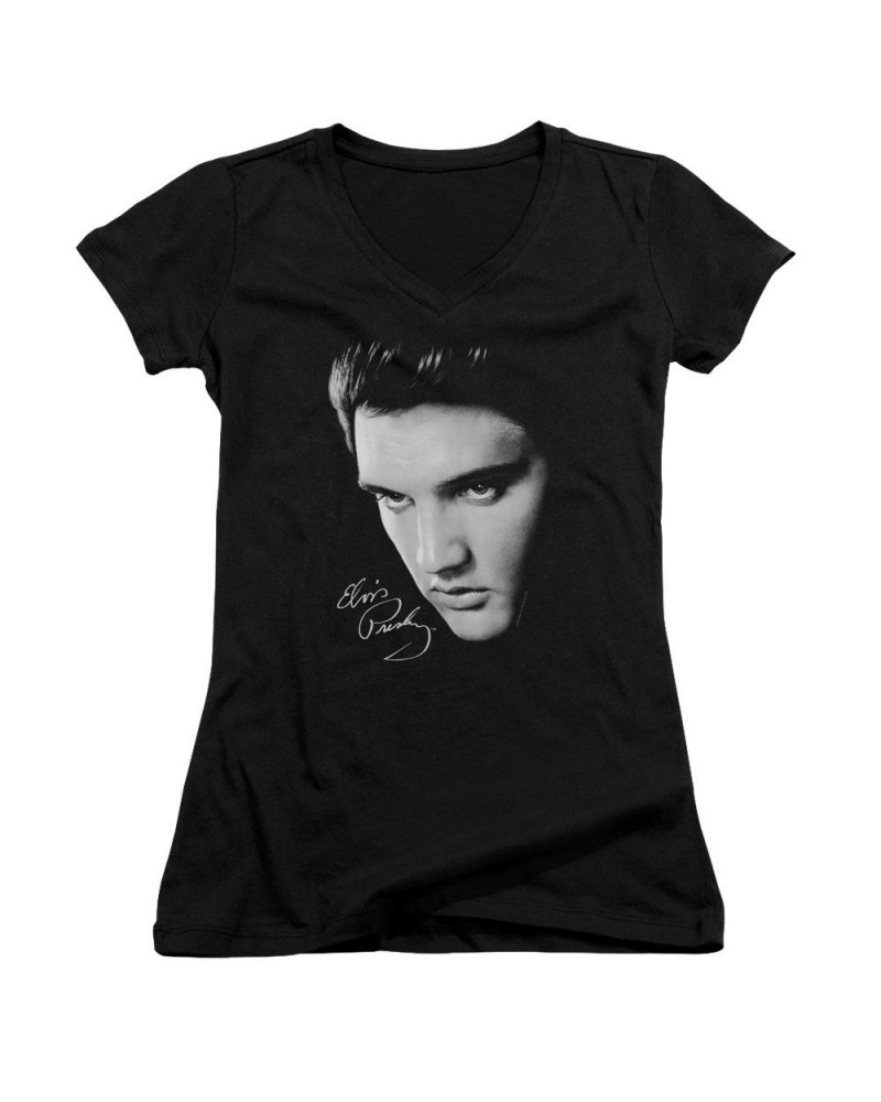 Elvis Presley Junior's V-Neck Shirt | FACE Junior's Tee $8.10 Shirts