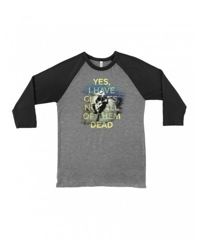 David Gilmour 3/4 Sleeve Baseball Tee | Yes I Have Ghosts Shirt $10.78 Shirts