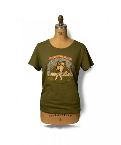 Neil Young Soft Organic Homegrown Women's Green T-Shirt $13.30 Shirts