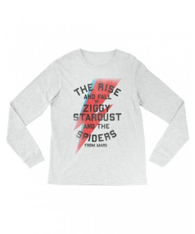 Heather Long Sleeve Shirt | The Rise And Fall Of Ziggy Stardust And The Spiders From Mars Lightning Bolt Distressed Shirt $14...