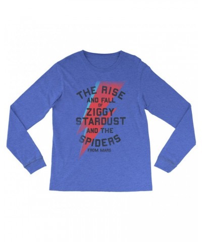 Heather Long Sleeve Shirt | The Rise And Fall Of Ziggy Stardust And The Spiders From Mars Lightning Bolt Distressed Shirt $14...