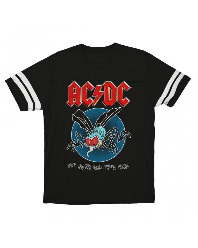 AC/DC T-Shirt | 1985 Fly On The Wall Tour Football Shirt $16.15 Shirts