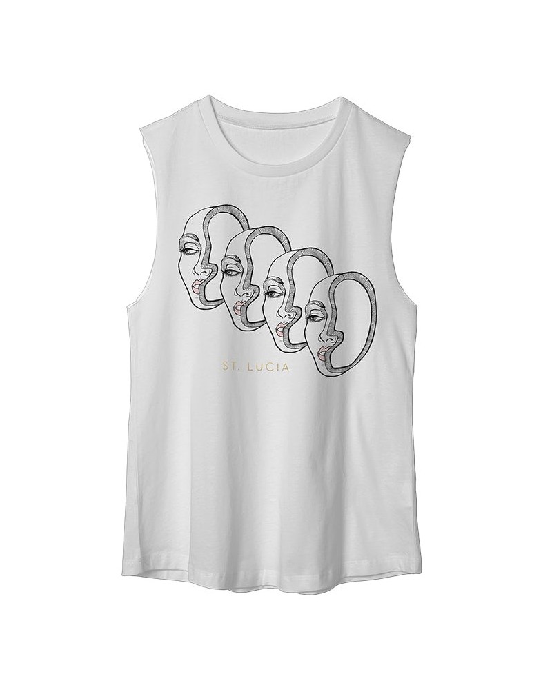 St. Lucia Gold Foil Faces Tank $11.50 Shirts