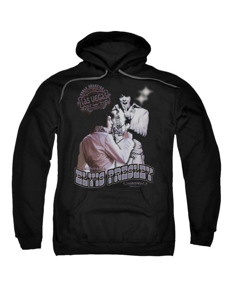 Elvis Presley Hoodie | VIOLET VEGAS Pull-Over Sweatshirt $10.56 Sweatshirts