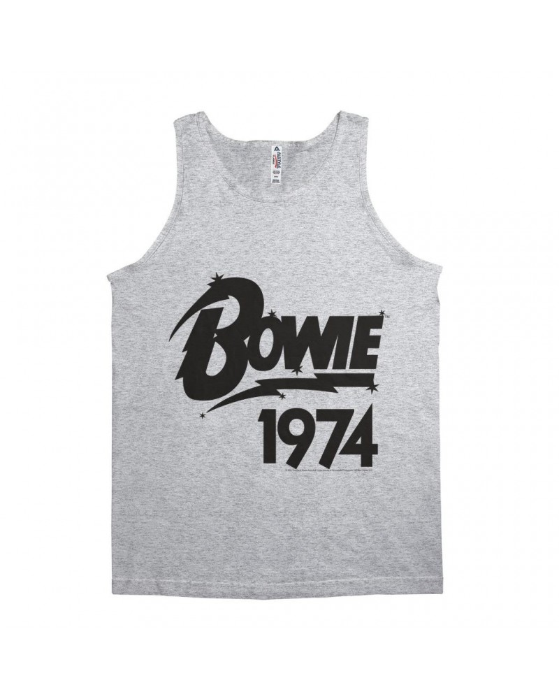 David Bowie Unisex Tank Top | Bowie 1974 Logo Shirt $10.73 Shirts