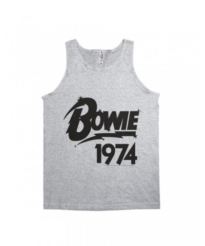 David Bowie Unisex Tank Top | Bowie 1974 Logo Shirt $10.73 Shirts