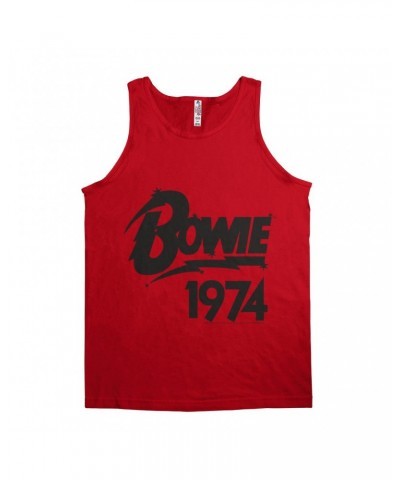 David Bowie Unisex Tank Top | Bowie 1974 Logo Shirt $10.73 Shirts