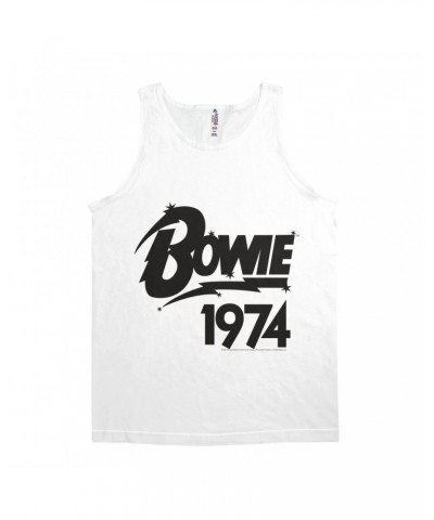 David Bowie Unisex Tank Top | Bowie 1974 Logo Shirt $10.73 Shirts