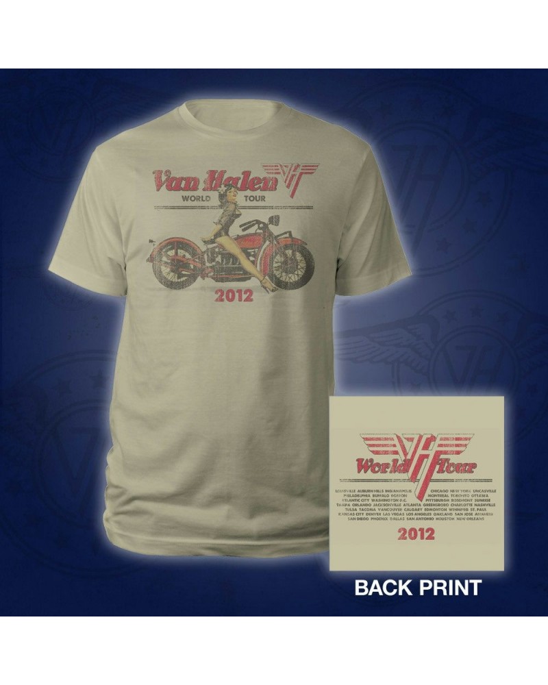 Van Halen 2012 Motorcycle Pin Up World Tour T-Shirt $13.28 Shirts