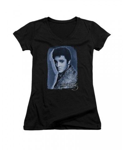 Elvis Presley Junior's V-Neck Shirt | OVERLAY Junior's Tee $6.48 Shirts