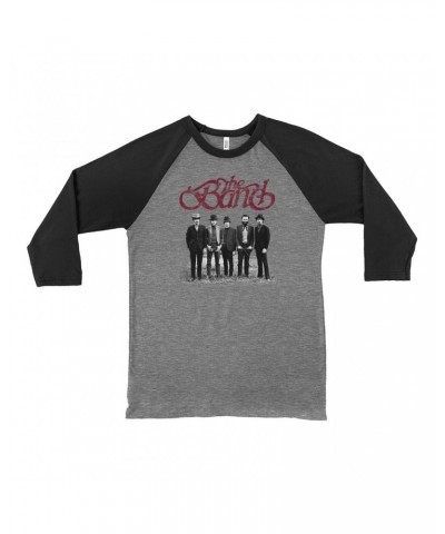 The Band 3/4 Sleeve Baseball Tee | Group Photo And Logo Distressed Shirt $13.78 Shirts