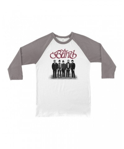 The Band 3/4 Sleeve Baseball Tee | Group Photo And Logo Distressed Shirt $13.78 Shirts