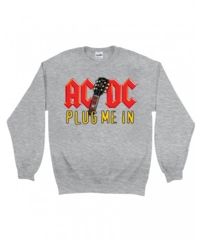 AC/DC Sweatshirt | Plug Me In With Logo Image Sweatshirt $16.08 Sweatshirts