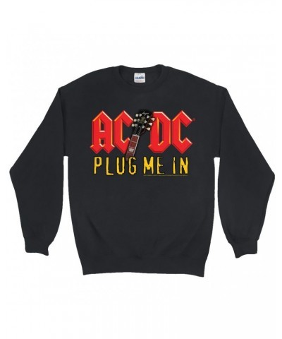 AC/DC Sweatshirt | Plug Me In With Logo Image Sweatshirt $16.08 Sweatshirts