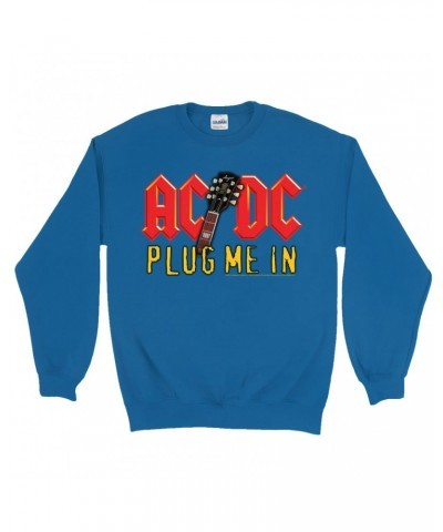 AC/DC Sweatshirt | Plug Me In With Logo Image Sweatshirt $16.08 Sweatshirts