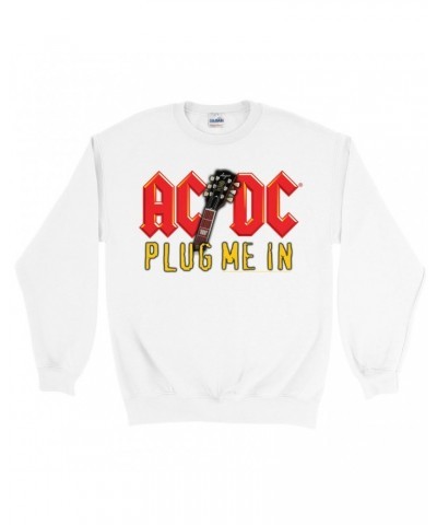 AC/DC Sweatshirt | Plug Me In With Logo Image Sweatshirt $16.08 Sweatshirts