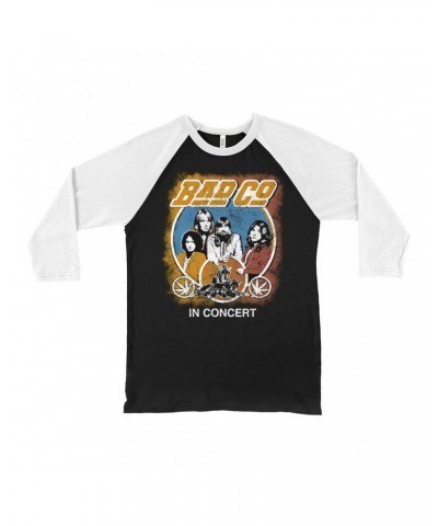 Bad Company 3/4 Sleeve Baseball Tee | Straight Ahead Live In Concert Distressed Shirt $14.68 Shirts