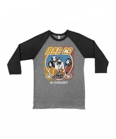 Bad Company 3/4 Sleeve Baseball Tee | Straight Ahead Live In Concert Distressed Shirt $14.68 Shirts