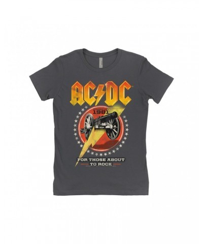 AC/DC Ladies' Boyfriend T-Shirt | For Those About To Rock Tour 1981 Shirt $11.98 Shirts