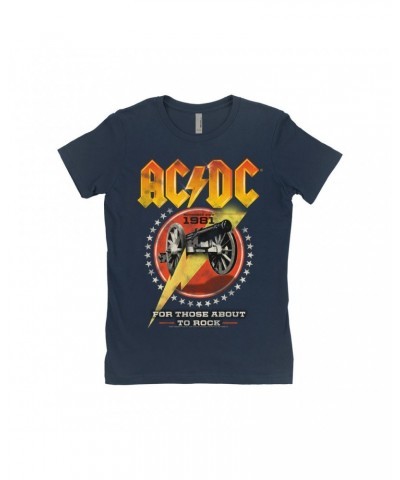 AC/DC Ladies' Boyfriend T-Shirt | For Those About To Rock Tour 1981 Shirt $11.98 Shirts