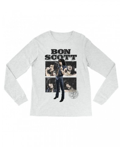 Bon Scott Long Sleeve Shirt | Vintage Color Photo Collage Shirt $12.88 Shirts