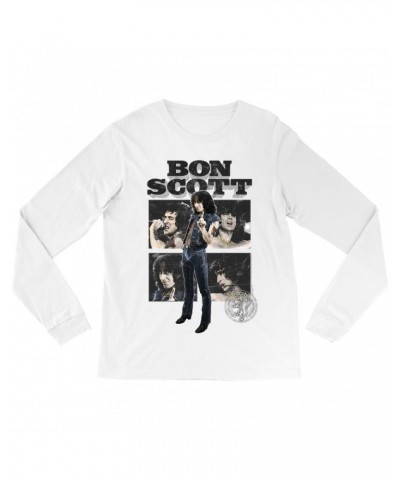 Bon Scott Long Sleeve Shirt | Vintage Color Photo Collage Shirt $12.88 Shirts