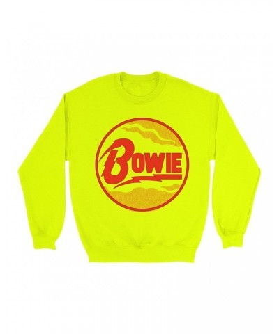 David Bowie Bright Colored Sweatshirt | Retro Diamond Dogs Logo Sweatshirt $13.63 Sweatshirts