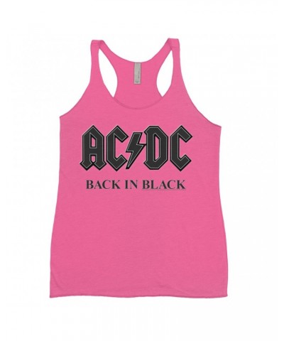 AC/DC Bold Colored Racerback Tank | Back In Black Charcoal Design Shirt $12.16 Shirts