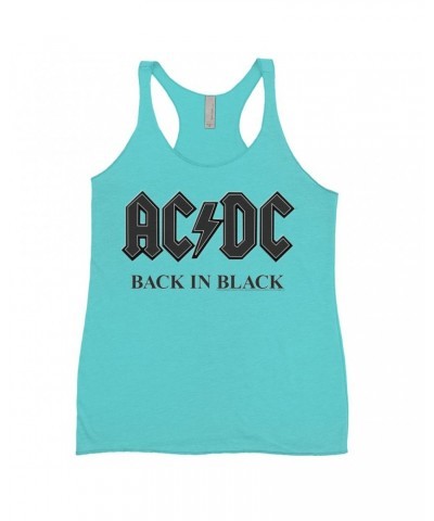 AC/DC Bold Colored Racerback Tank | Back In Black Charcoal Design Shirt $12.16 Shirts