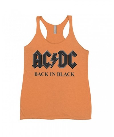 AC/DC Bold Colored Racerback Tank | Back In Black Charcoal Design Shirt $12.16 Shirts