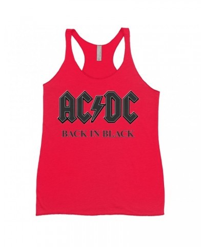 AC/DC Bold Colored Racerback Tank | Back In Black Charcoal Design Shirt $12.16 Shirts