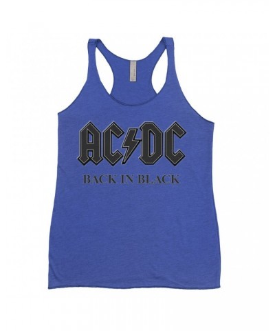 AC/DC Bold Colored Racerback Tank | Back In Black Charcoal Design Shirt $12.16 Shirts