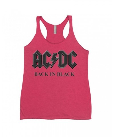 AC/DC Bold Colored Racerback Tank | Back In Black Charcoal Design Shirt $12.16 Shirts