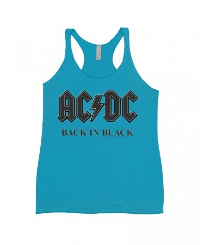 AC/DC Bold Colored Racerback Tank | Back In Black Charcoal Design Shirt $12.16 Shirts