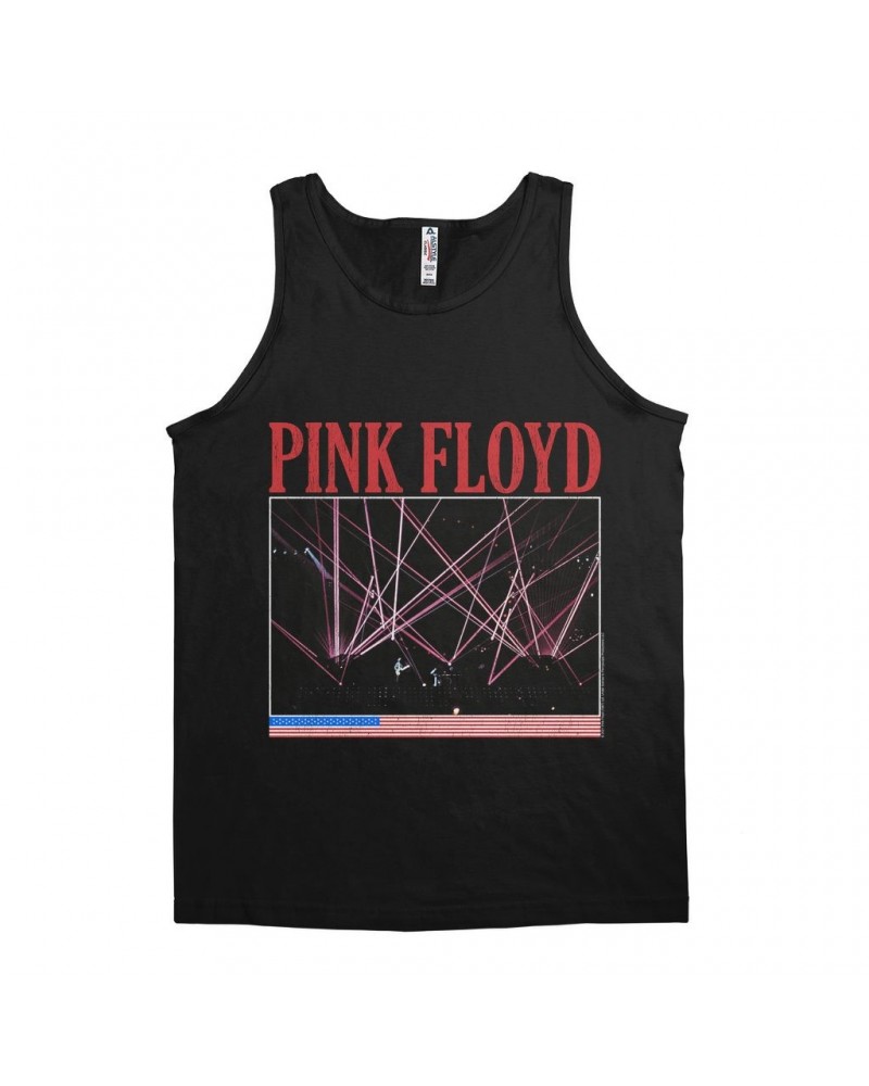 Pink Floyd Unisex Tank Top | Laser Lights On Stage Concert Design Distressed Shirt $11.73 Shirts