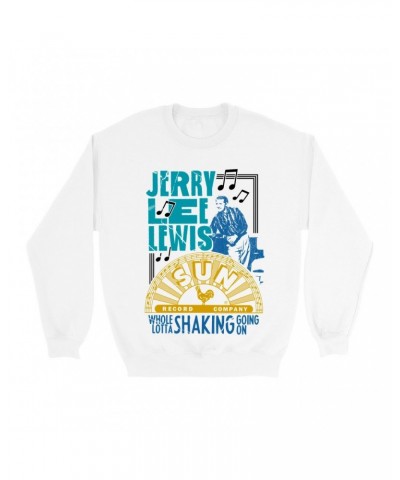 Jerry Lee Lewis Sun Records Sweatshirt | Whole Lotta Shaking Going On Design Sun Records Sweatshirt $15.38 Sweatshirts