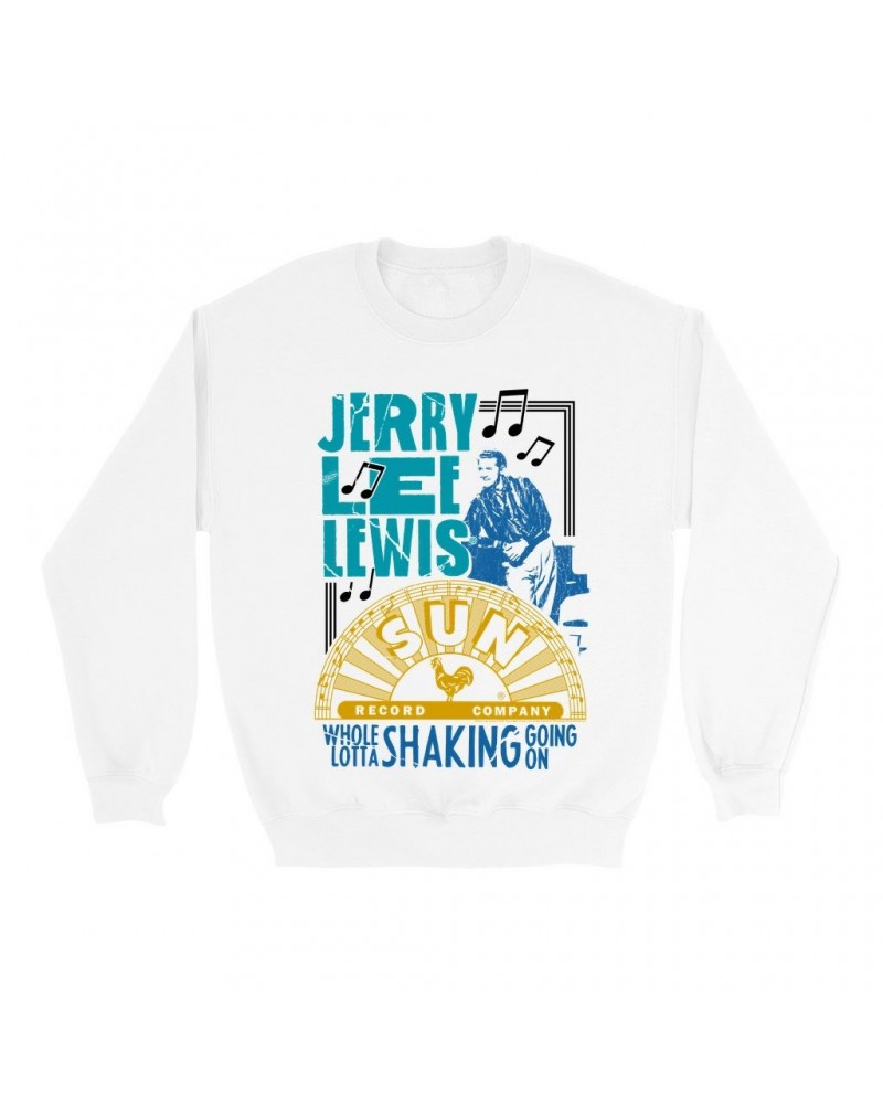 Jerry Lee Lewis Sun Records Sweatshirt | Whole Lotta Shaking Going On Design Sun Records Sweatshirt $15.38 Sweatshirts