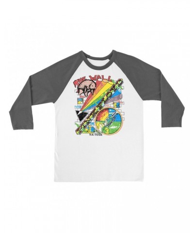 Pink Floyd 3/4 Sleeve Baseball Tee | The Wall U.S. Tour Sketch Distressed Shirt $9.58 Shirts