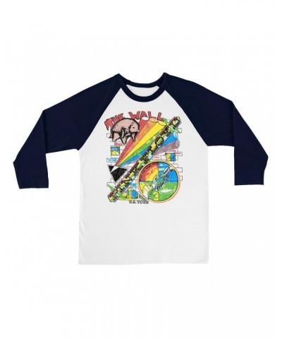 Pink Floyd 3/4 Sleeve Baseball Tee | The Wall U.S. Tour Sketch Distressed Shirt $9.58 Shirts