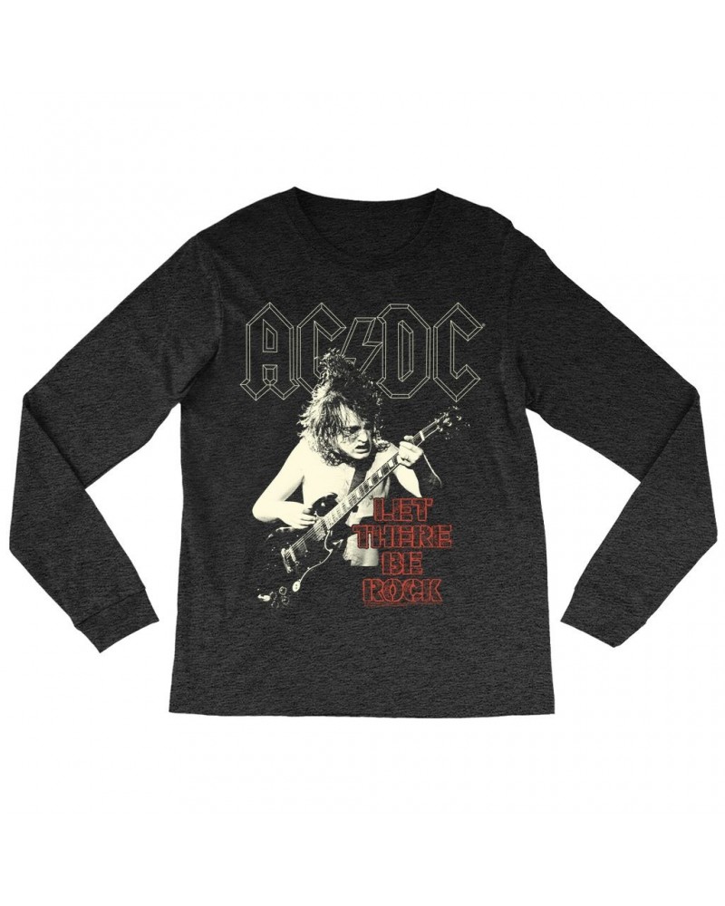 AC/DC Long Sleeve Shirt | Angus Young Let There Be Rock Distressed Shirt $12.58 Shirts