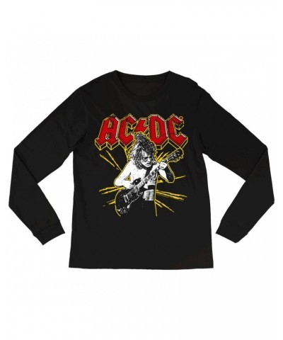 AC/DC Long Sleeve Shirt | Angus Red And Yellow Burst Shirt $9.58 Shirts