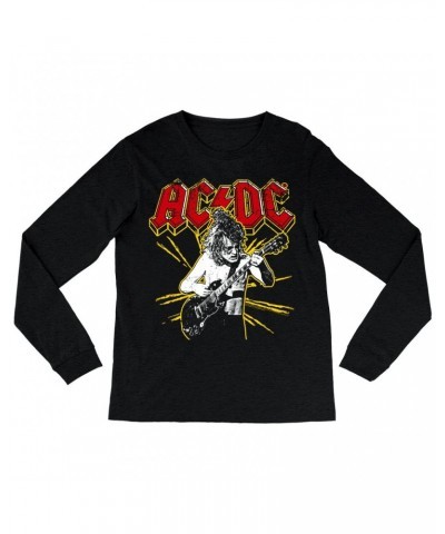 AC/DC Long Sleeve Shirt | Angus Red And Yellow Burst Shirt $9.58 Shirts