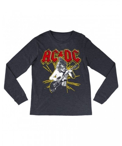 AC/DC Long Sleeve Shirt | Angus Red And Yellow Burst Shirt $9.58 Shirts