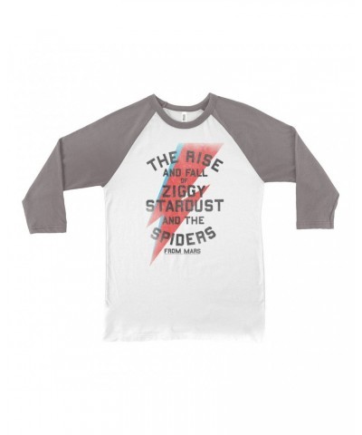 3/4 Sleeve Baseball Tee | The Rise And Fall Of Ziggy Stardust And The Spiders From Mars Lightning Bolt Distressed Shirt $13.7...