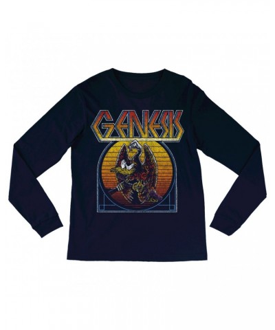 Genesis Long Sleeve Shirt | Retro Sunset Ombre Logo Distressed Shirt $11.68 Shirts